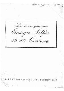 Barnet Ensign Ross Selfix manual. Camera Instructions.